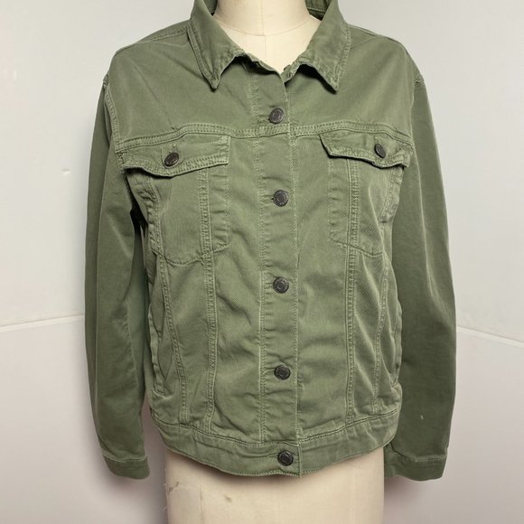 Mavi Kathy Denim Jacket Khaki Green - Picture 1 of 8